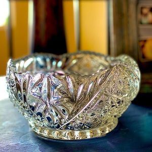 Vintage L.E. Smith HERITAGE Crystal Bowl